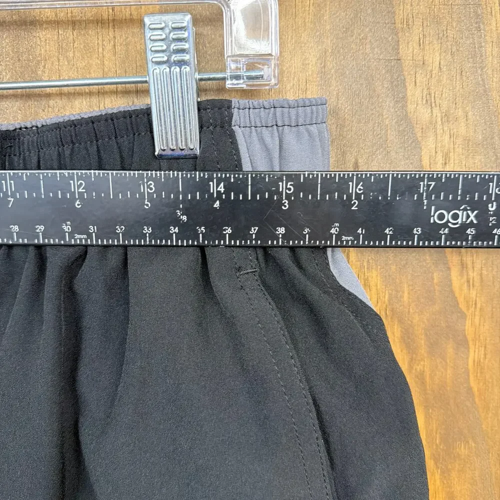 Nike Mens Shorts Black Gray Drawstring Lined Side Pockets Swim Stretch Large